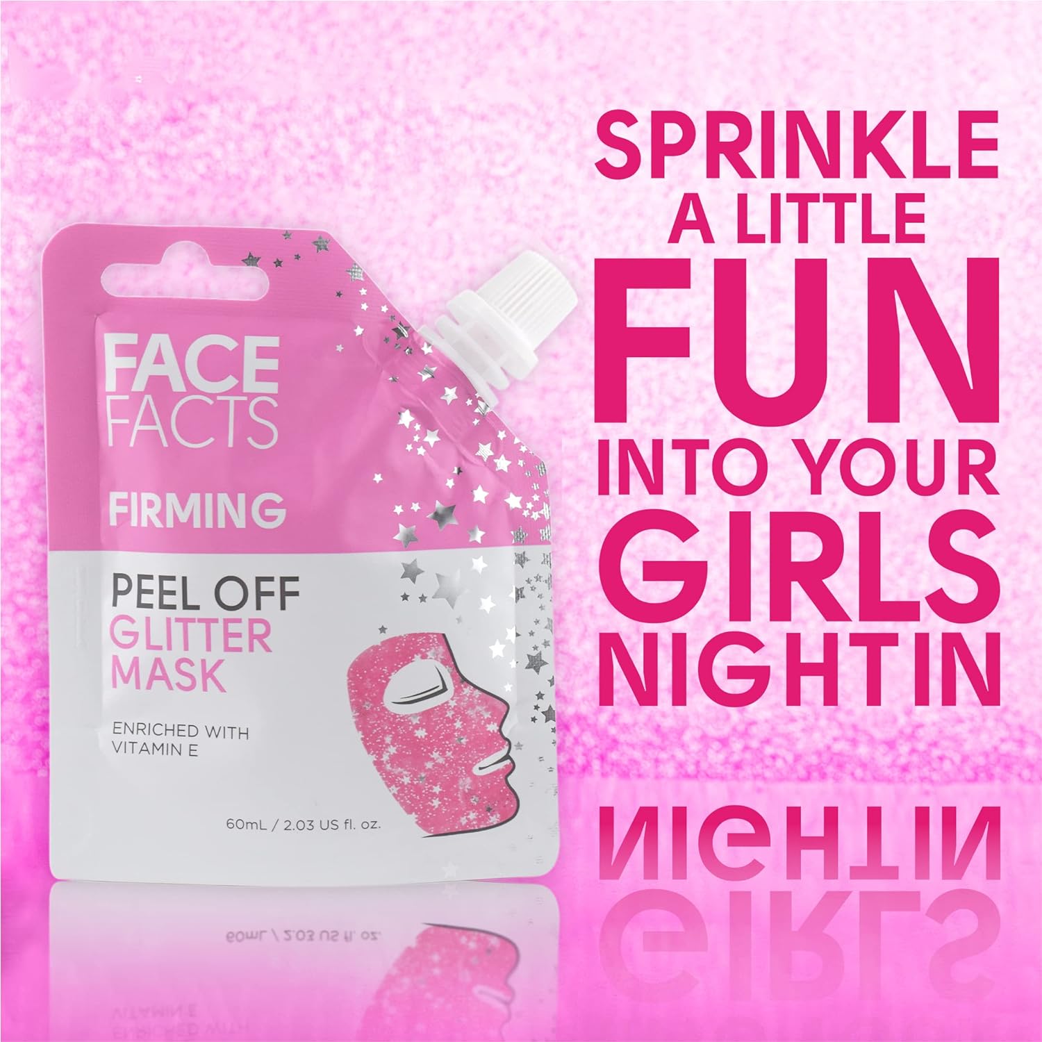 Face Facts Glitter Peel Off Mask, Firming Pink