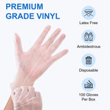 B-Safe Powder Free Disposable Vinyl Gloves - 100PCs