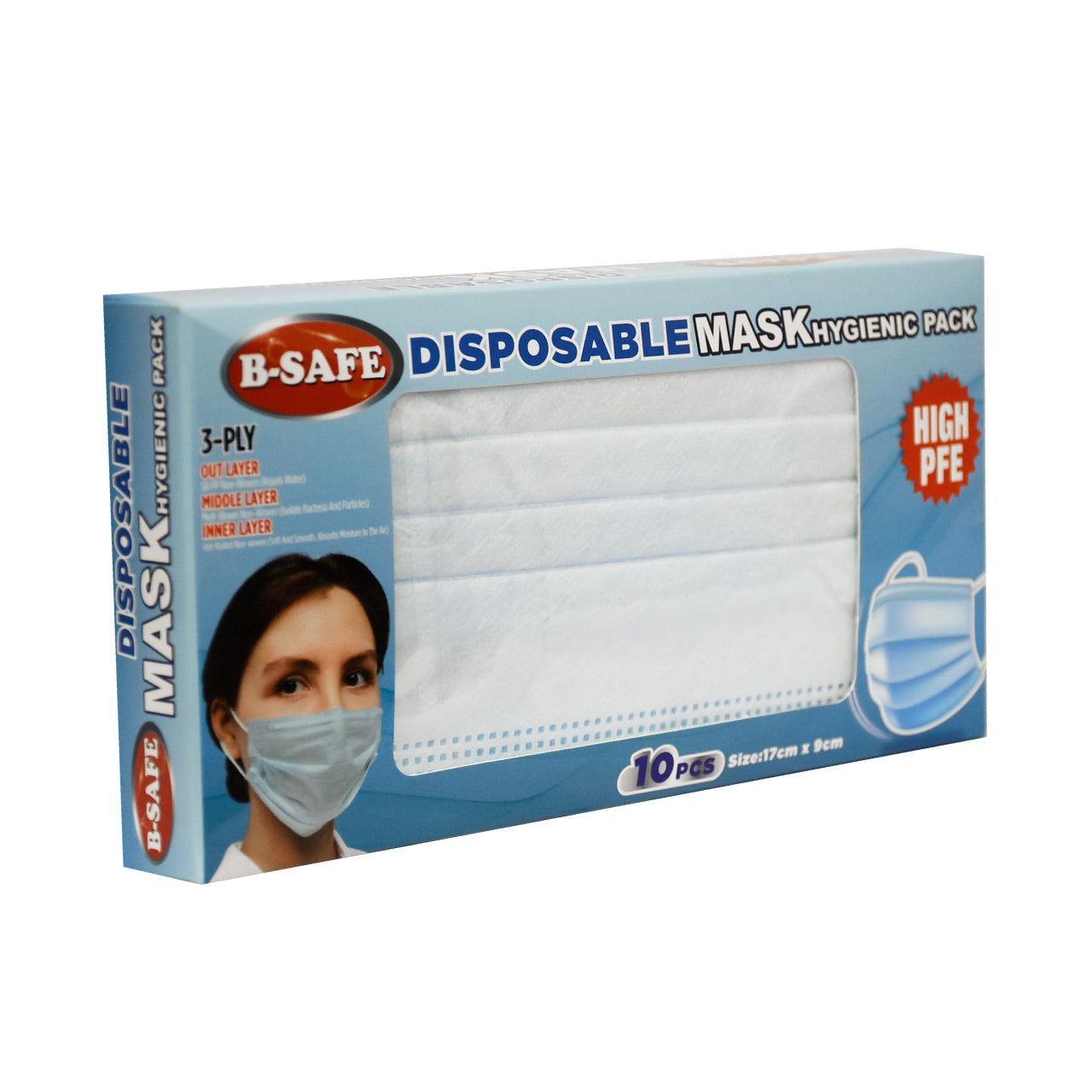 B-Safe Disposable Face Mask Hygienic Pack  (10 Pcs)