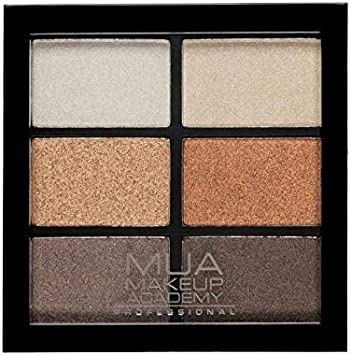 MUA 6 Shade Pearl Eyeshadow Palette Glamour Golds
