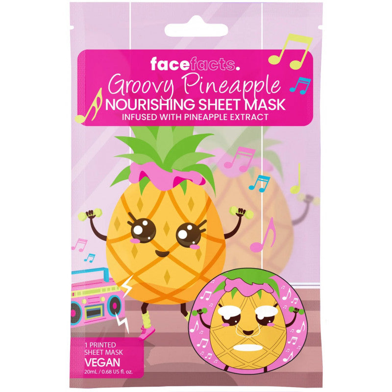 Face Facts Printed Sheet Mask Groovy Pineapple 20ml