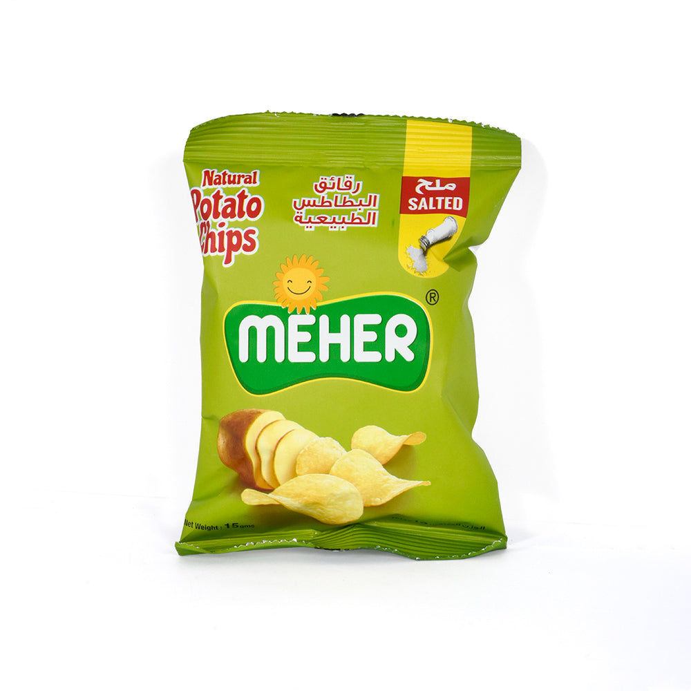 MEHER NATURAL SALTED POTATO CHIPS (CHIPS Pack of 1) 25G